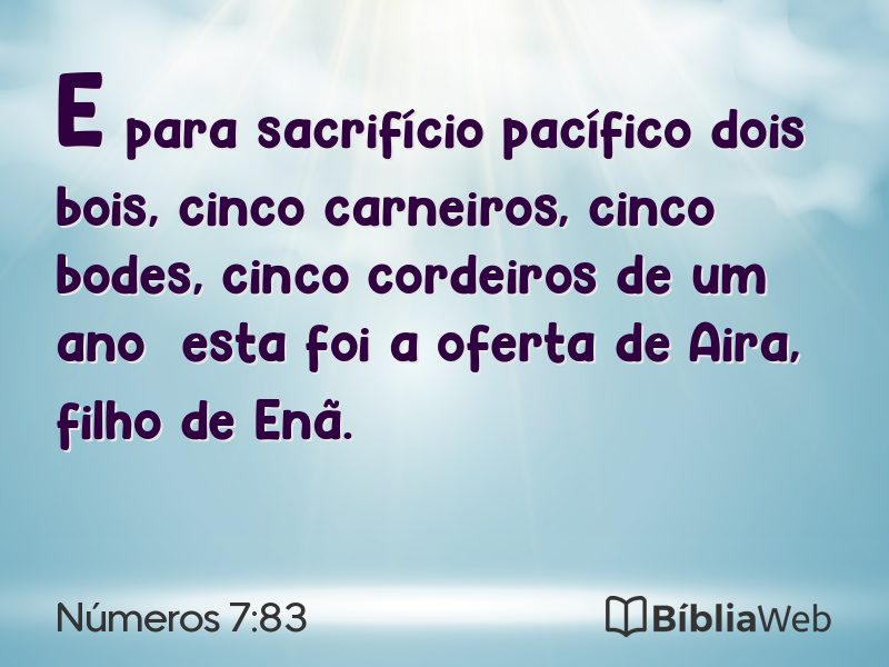 Números 7:83 em imagem para compartilhar