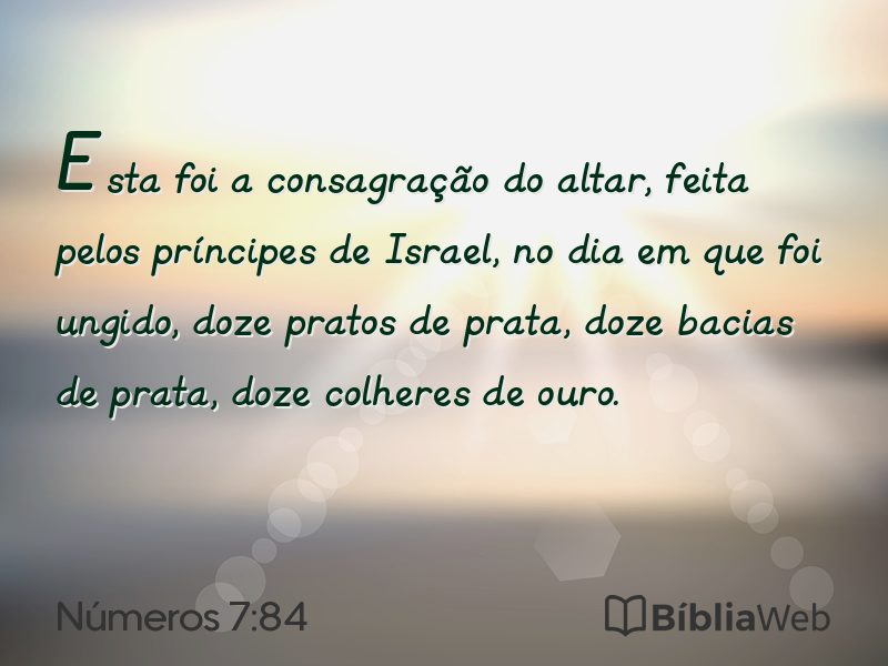 Números 7:84 em imagem para compartilhar