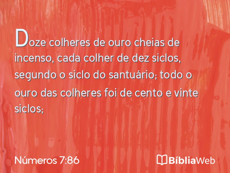 Números 7:86 em imagem para compartilhar
