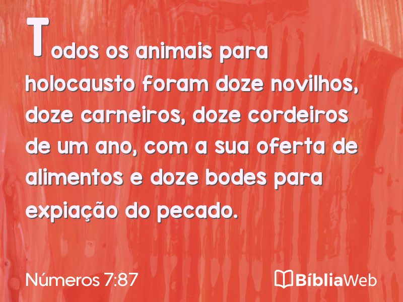 Números 7:87 em imagem para compartilhar