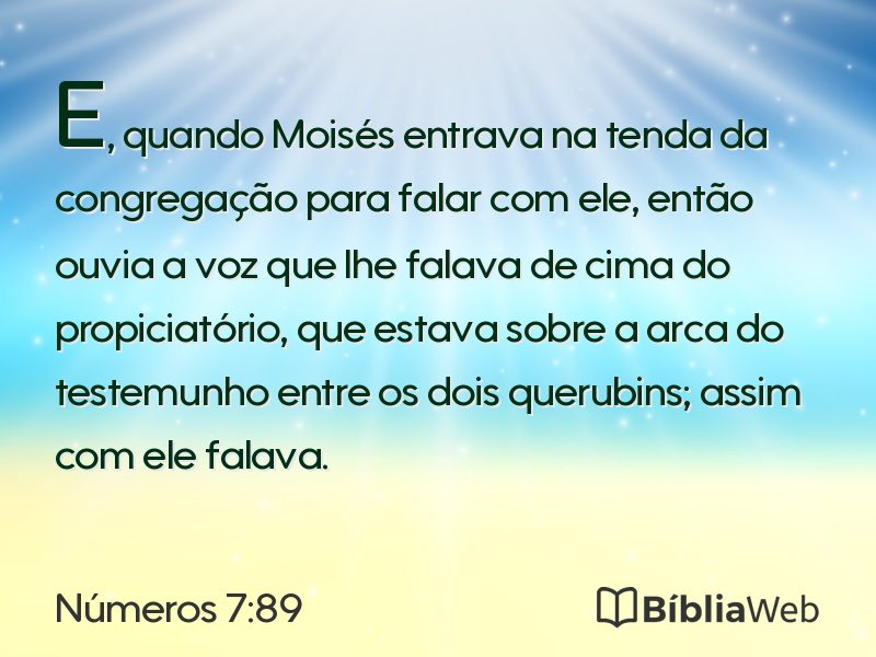 Números 7:89 em imagem para compartilhar
