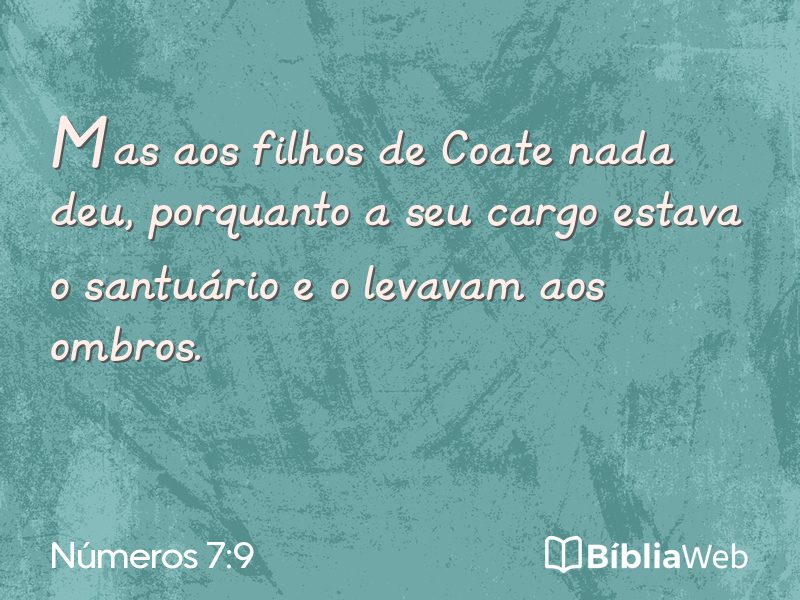 Números 7:9 em imagem para compartilhar