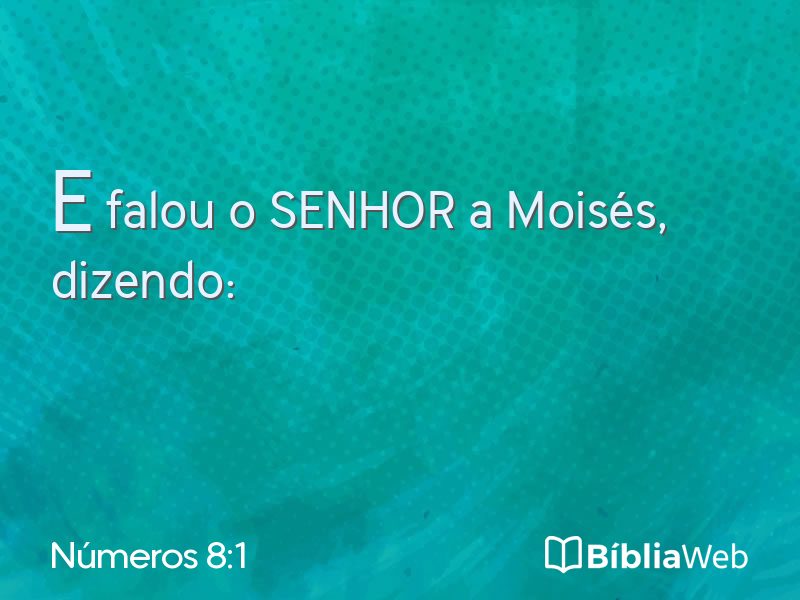 Números 8:1 em imagem para compartilhar