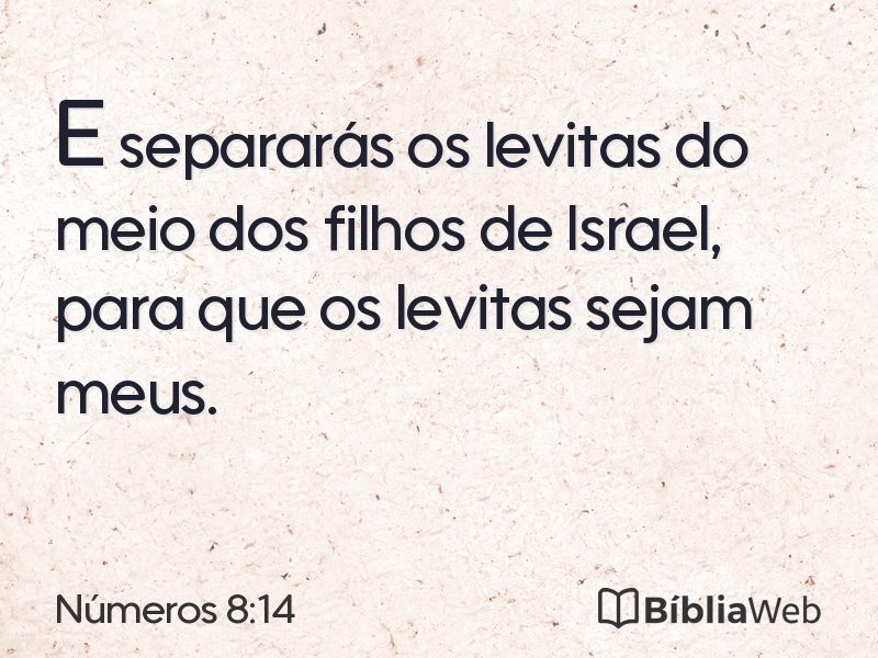 Números 8:14 em imagem para compartilhar