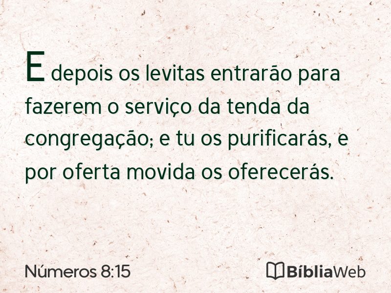 Números 8:15 em imagem para compartilhar