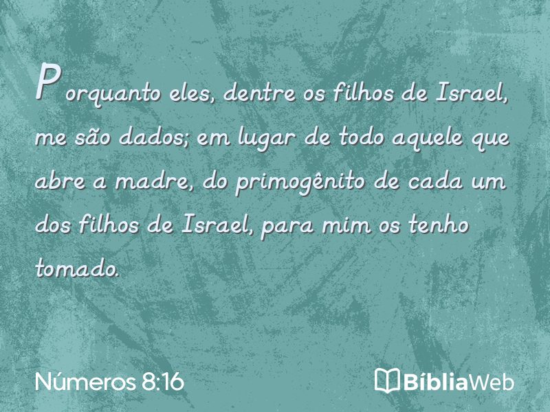 Números 8:16 em imagem para compartilhar