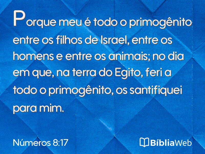 Números 8:17 em imagem para compartilhar