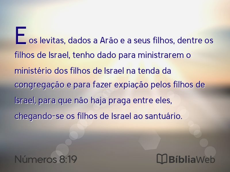 Números 8:19 em imagem para compartilhar