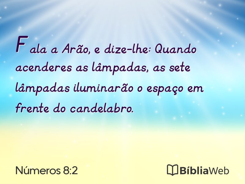 Números 8:2 em imagem para compartilhar
