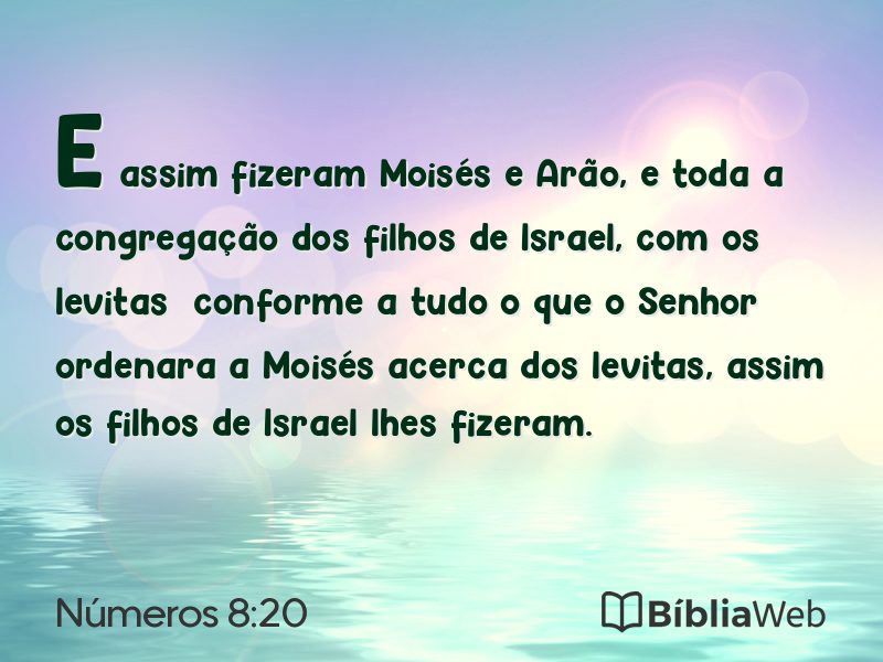 Números 8:20 em imagem para compartilhar