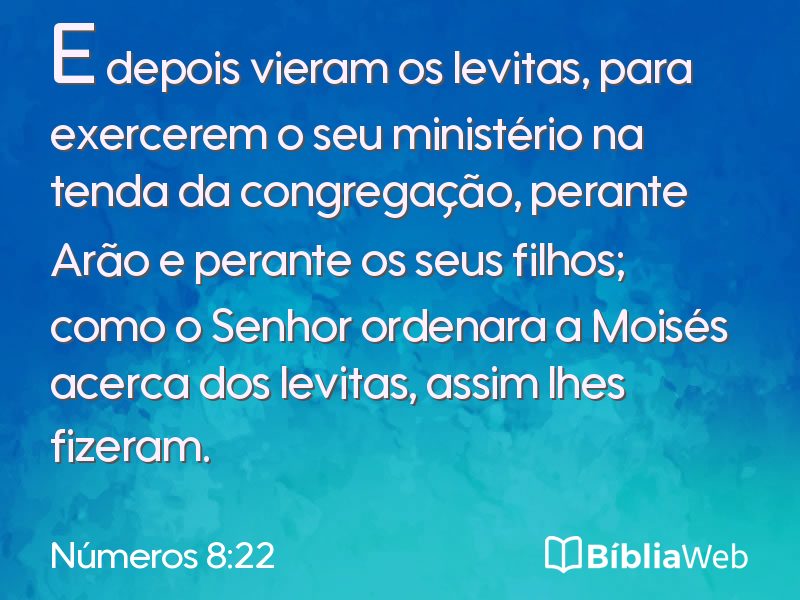 Números 8:22 em imagem para compartilhar