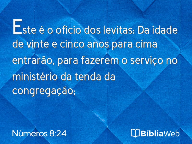 Números 8:24 em imagem para compartilhar
