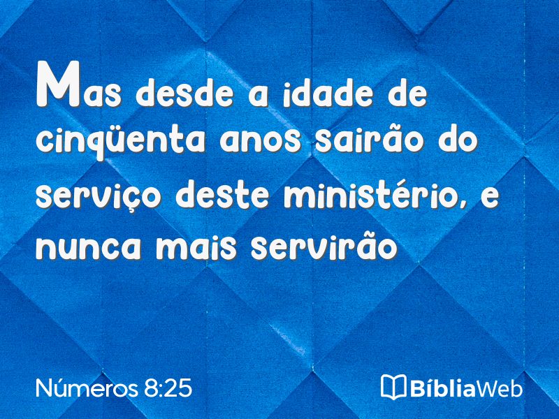 Números 8:25 em imagem para compartilhar