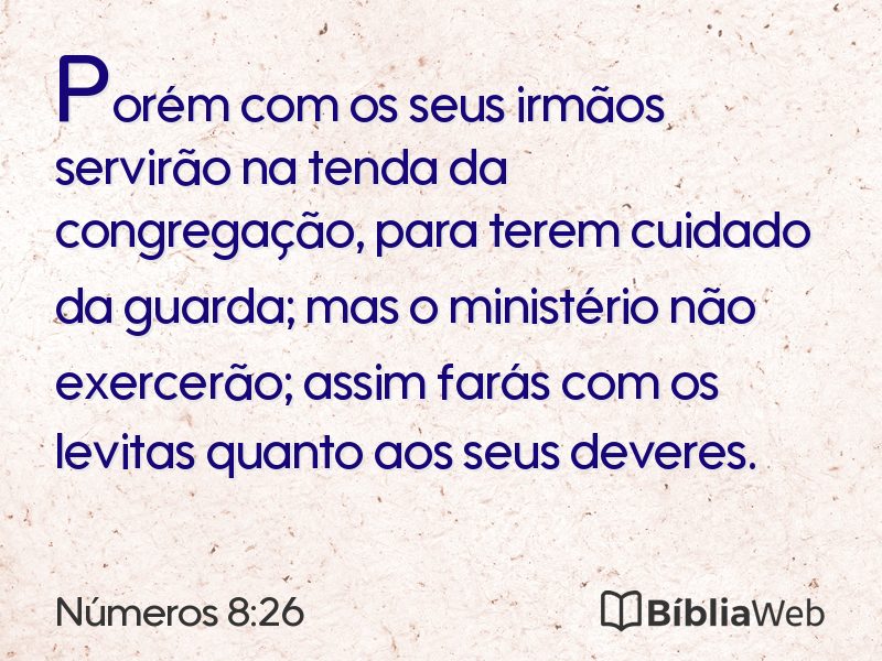 Números 8:26 em imagem para compartilhar