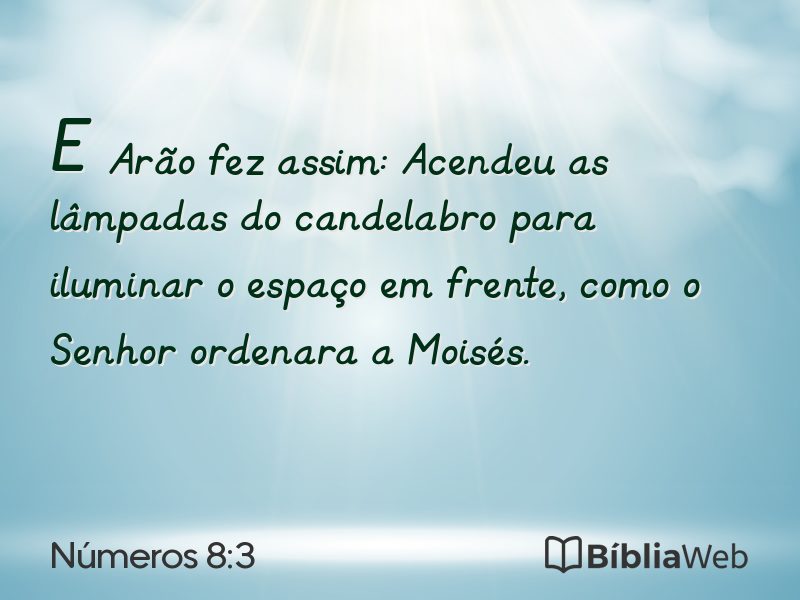 Números 8:3 em imagem para compartilhar