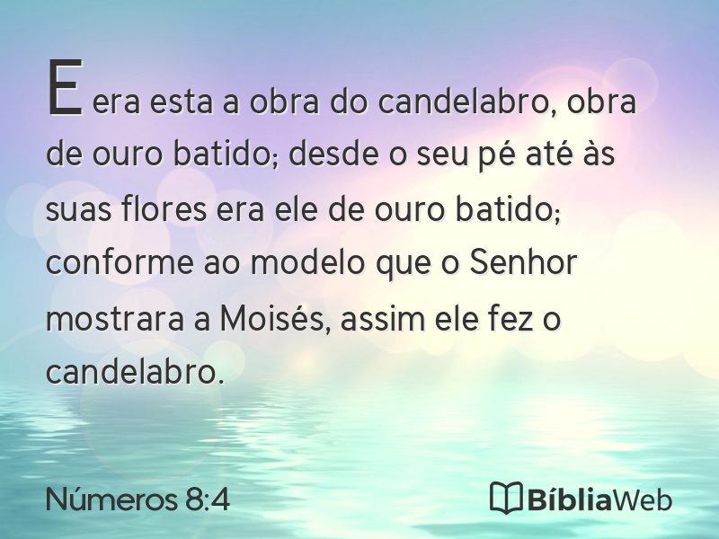 Números 8:4 em imagem para compartilhar
