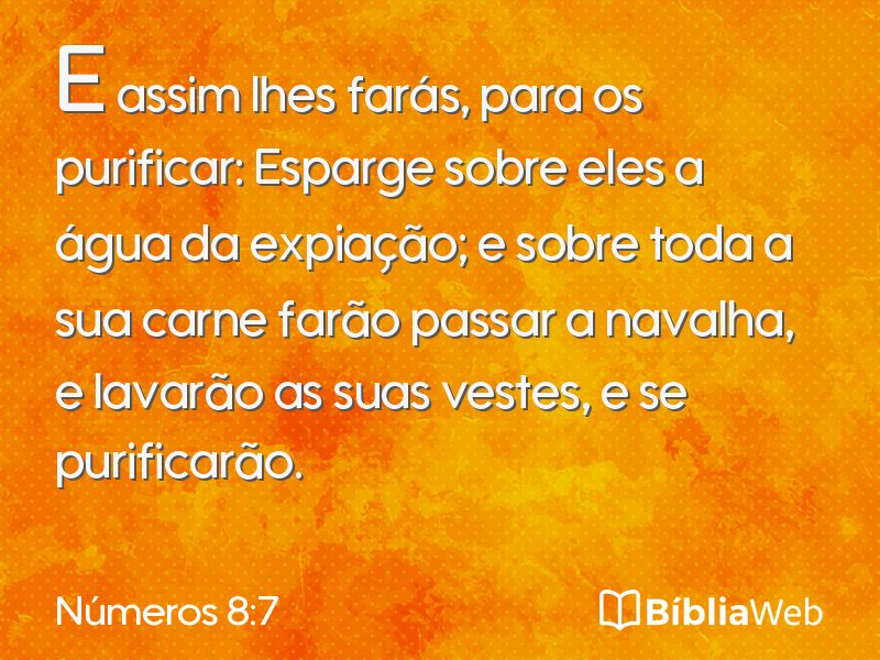 Números 8:7 em imagem para compartilhar