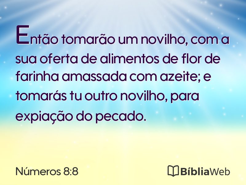 Números 8:8 em imagem para compartilhar