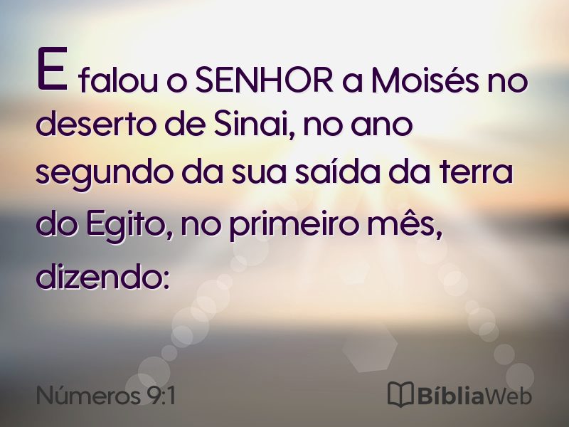 Números 9:1 em imagem para compartilhar