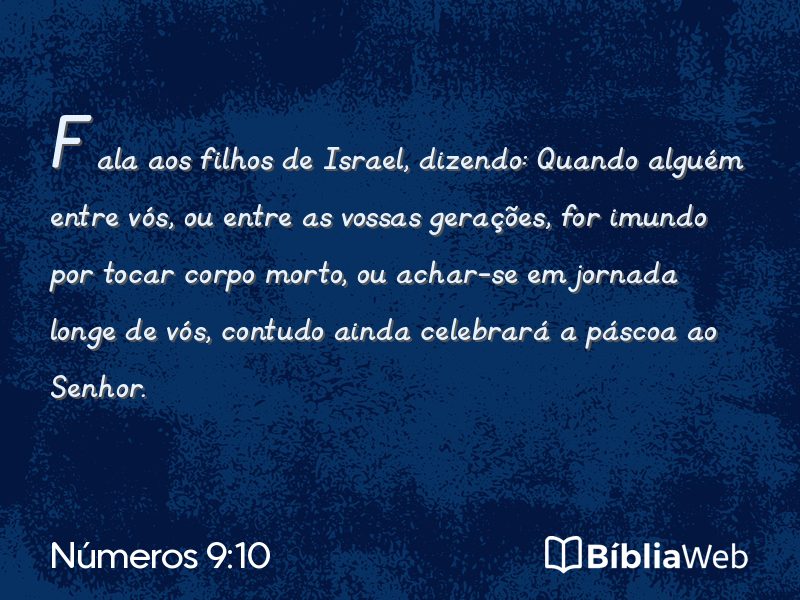Números 9:10 em imagem para compartilhar