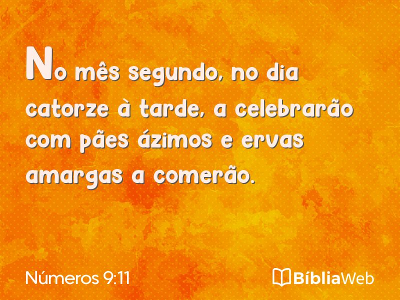 Números 9:11 em imagem para compartilhar