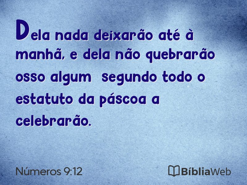 Números 9:12 em imagem para compartilhar