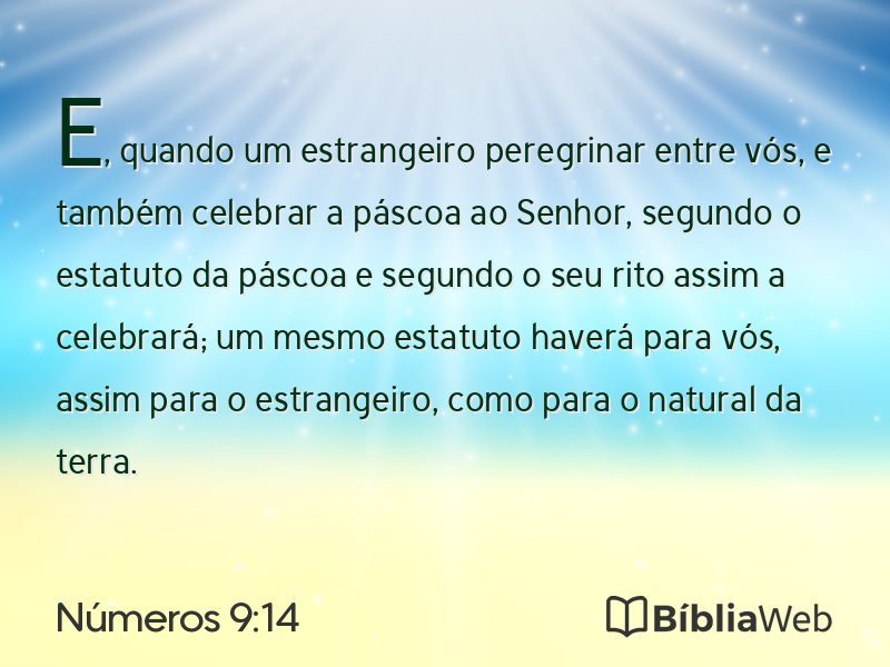 Números 9:14 em imagem para compartilhar