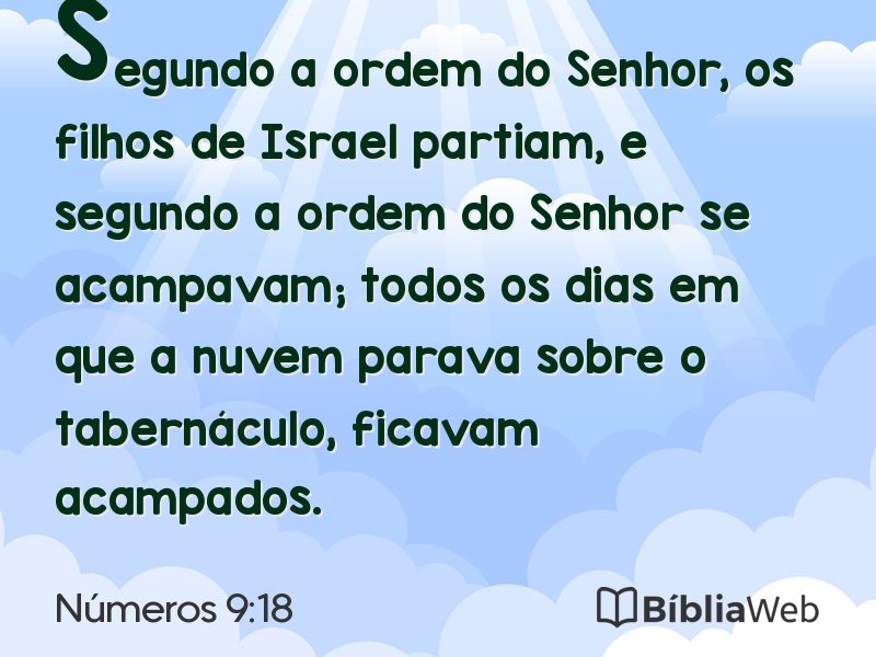 Números 9:18 em imagem para compartilhar
