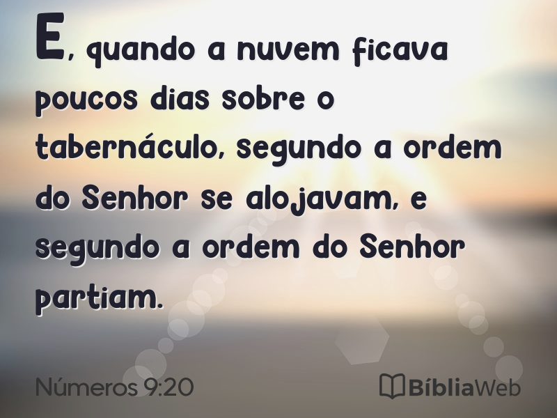 Números 9:20 em imagem para compartilhar