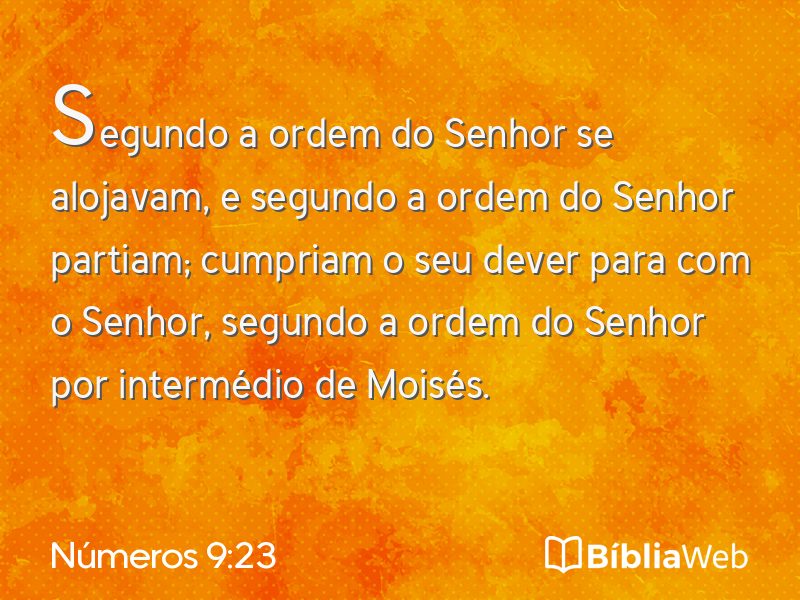 Números 9:23 em imagem para compartilhar