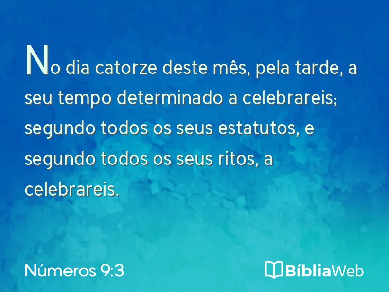 Números 9:3 em imagem para compartilhar