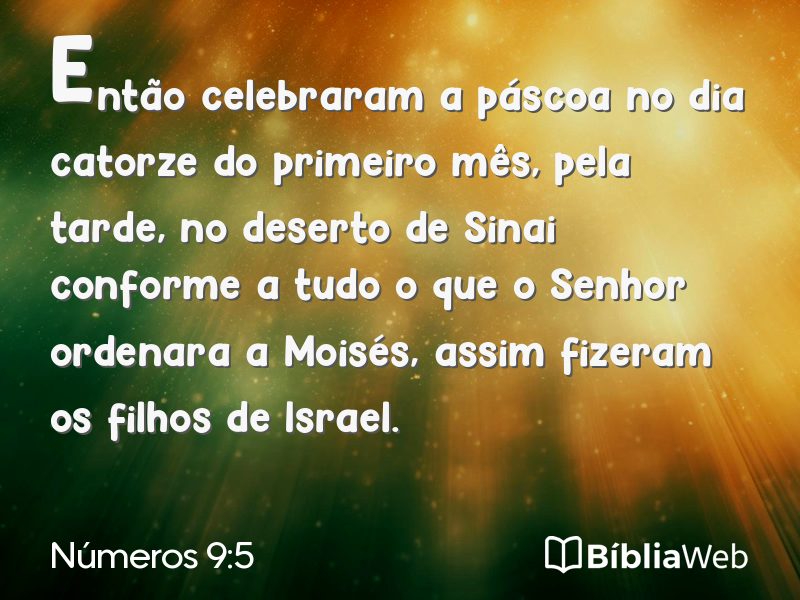 Números 9:5 em imagem para compartilhar