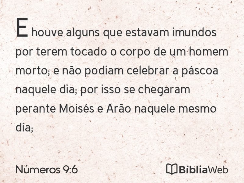 Números 9:6 em imagem para compartilhar