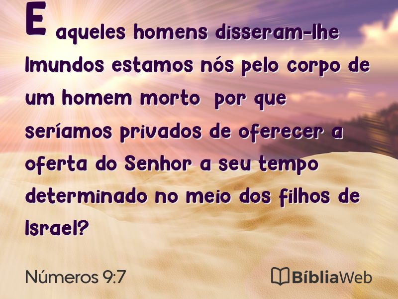 Números 9:7 em imagem para compartilhar