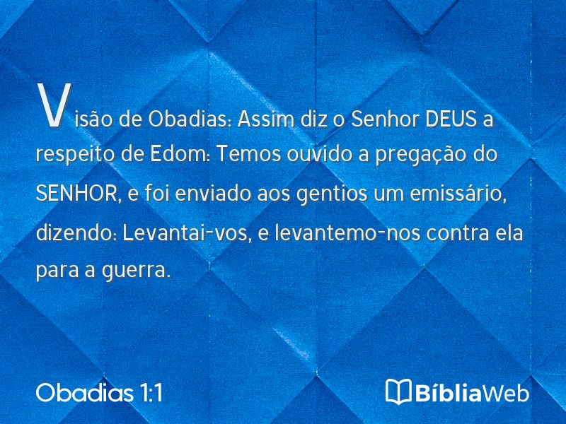 Obadias 1:1 em imagem para compartilhar