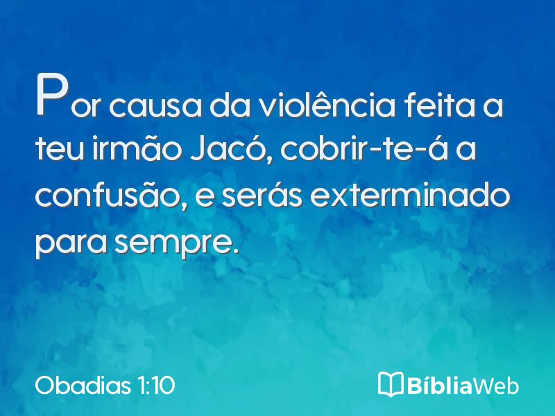 Obadias 1:10 em imagem para compartilhar
