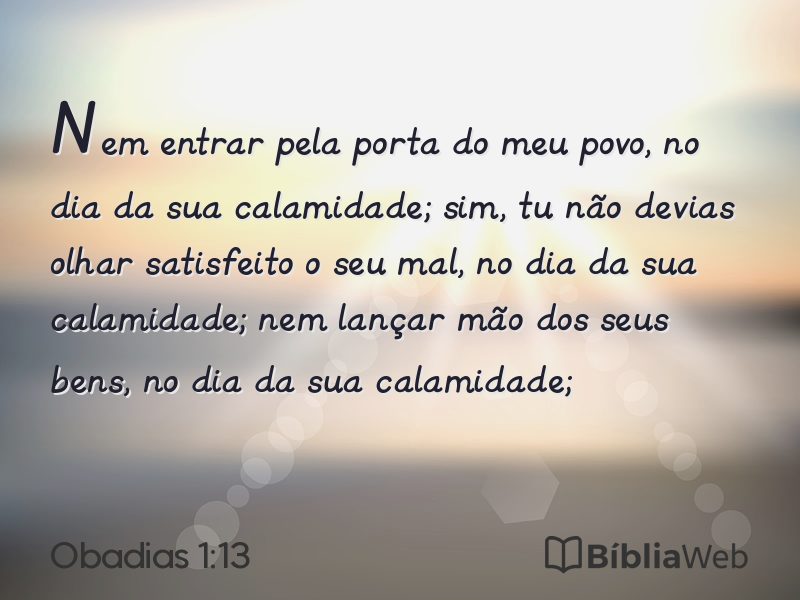 Obadias 1:13 em imagem para compartilhar