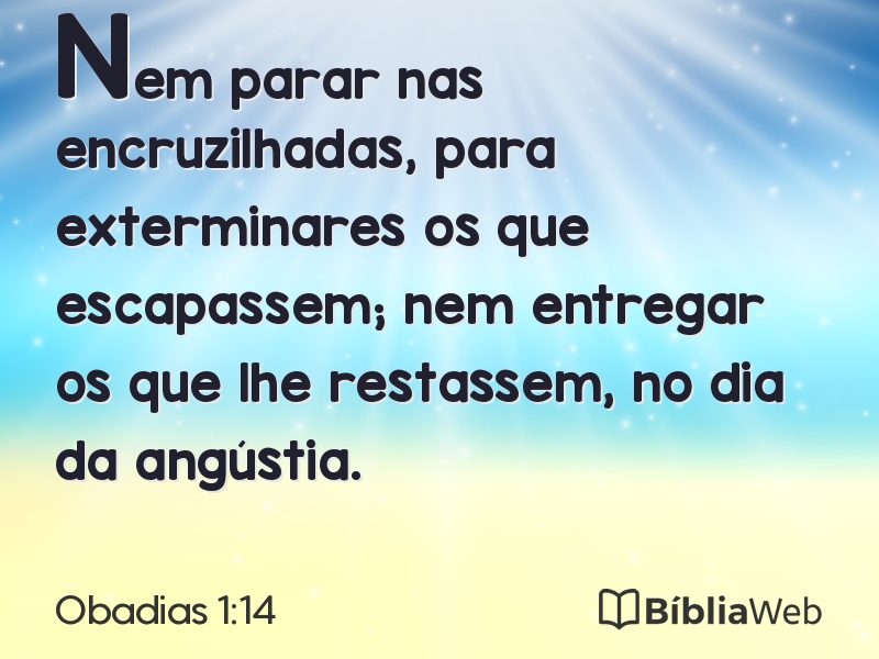 Obadias 1:14 em imagem para compartilhar