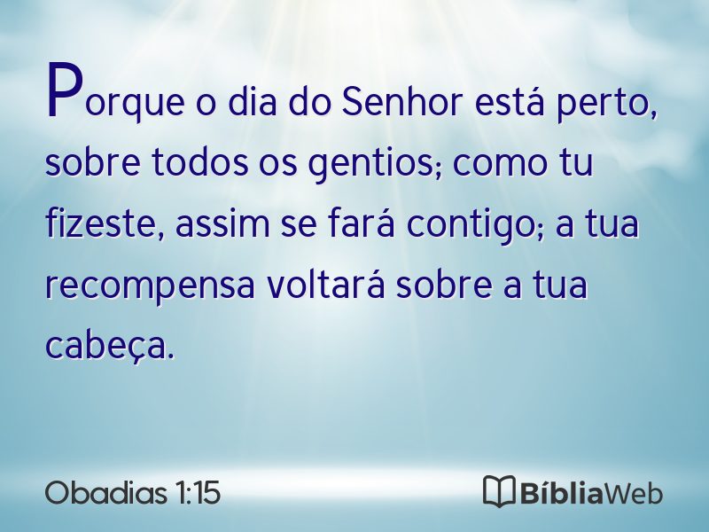 Obadias 1:15 em imagem para compartilhar