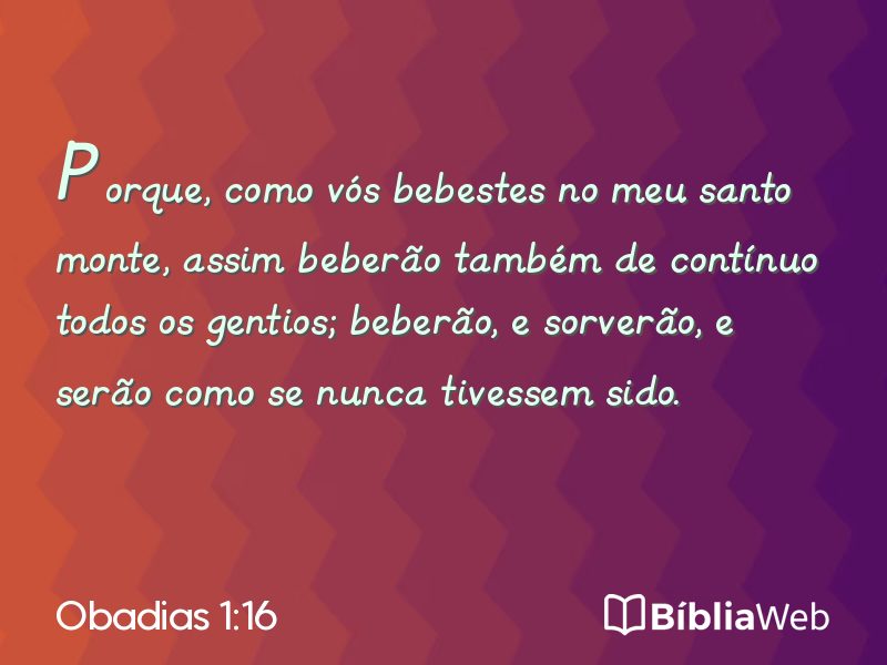 Obadias 1:16 em imagem para compartilhar