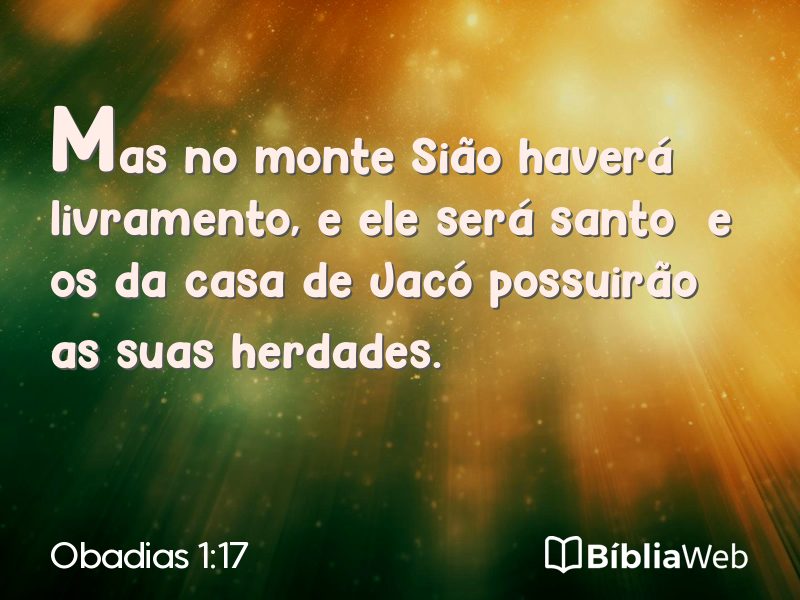 Obadias 1:17 em imagem para compartilhar