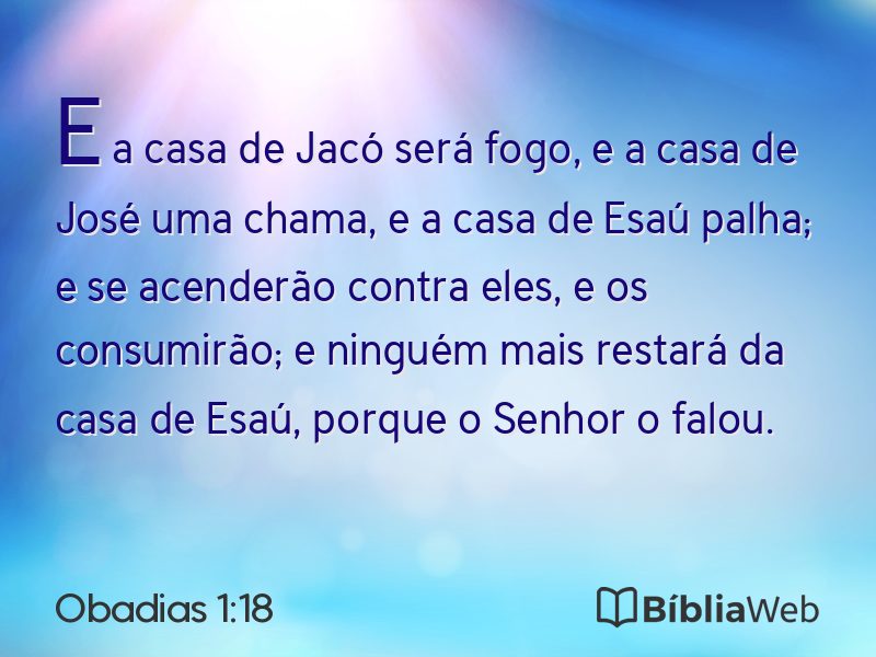 Obadias 1:18 em imagem para compartilhar