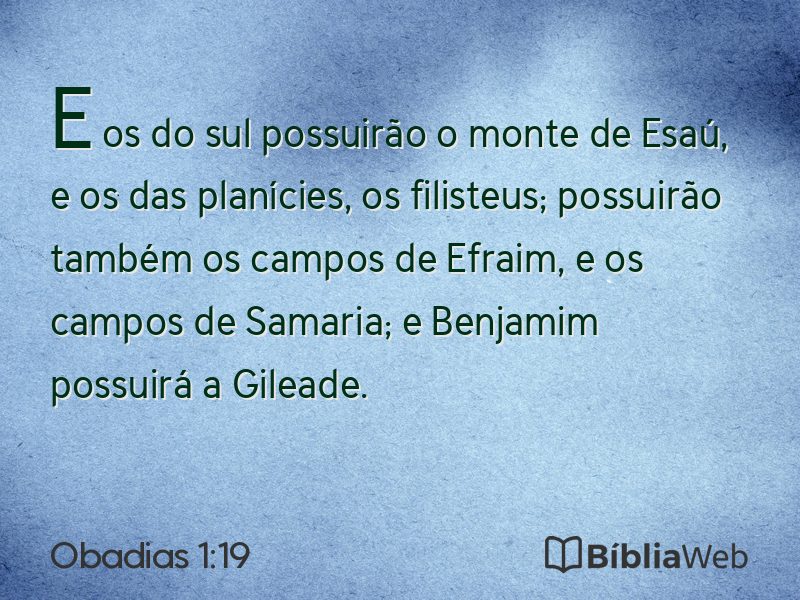 Obadias 1:19 em imagem para compartilhar