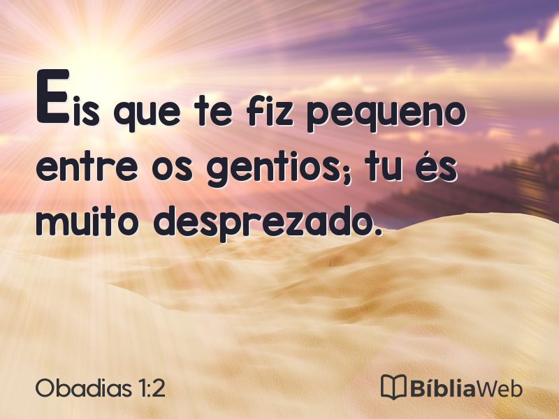 Obadias 1:2 em imagem para compartilhar