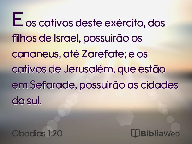 Obadias 1:20 em imagem para compartilhar