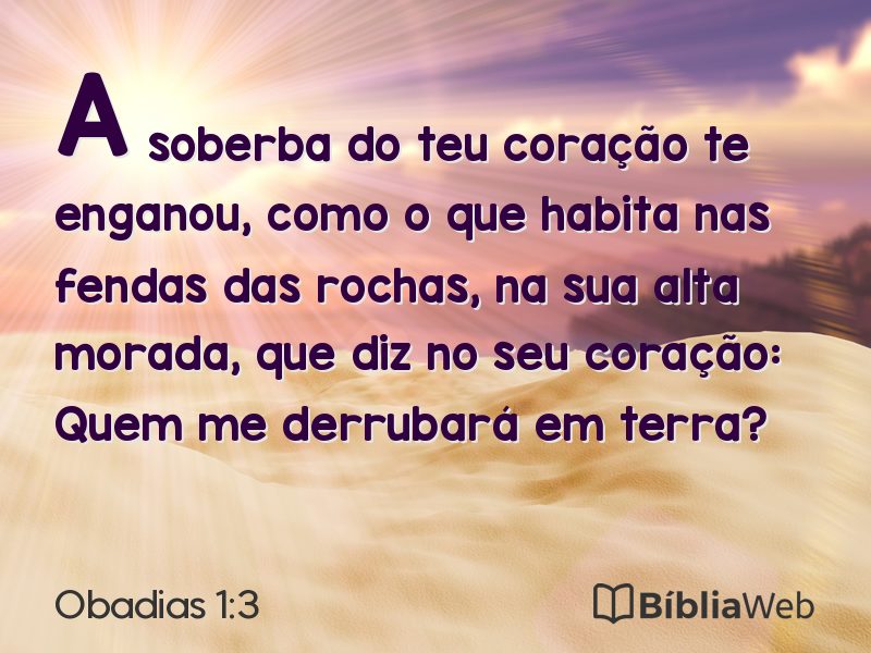Obadias 1:3 em imagem para compartilhar