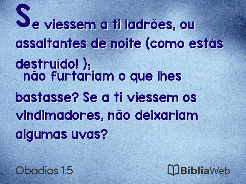 Obadias 1:5 em imagem para compartilhar