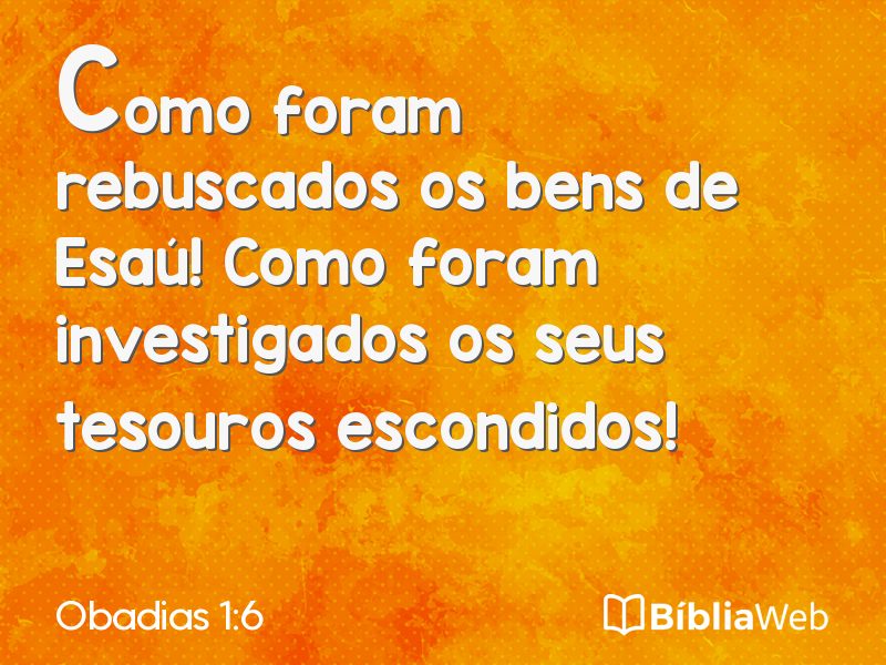Obadias 1:6 em imagem para compartilhar