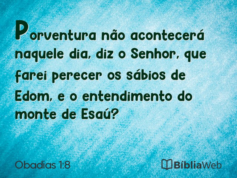 Obadias 1:8 em imagem para compartilhar