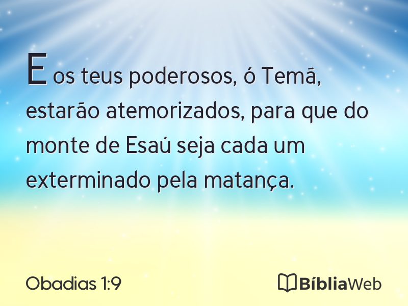 Obadias 1:9 em imagem para compartilhar
